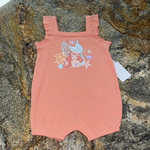 Disney 3pc Romper Bow Little Mermaid set - Picture 5 of 14